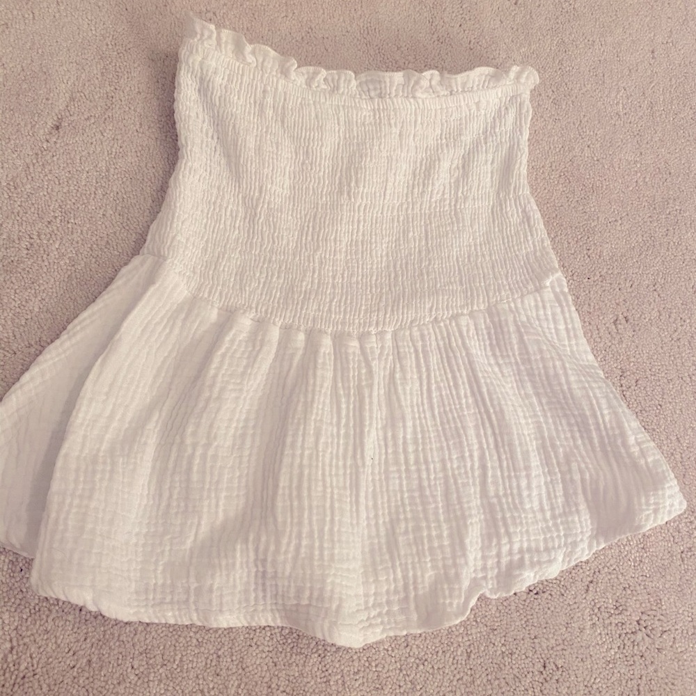 White strapless top!